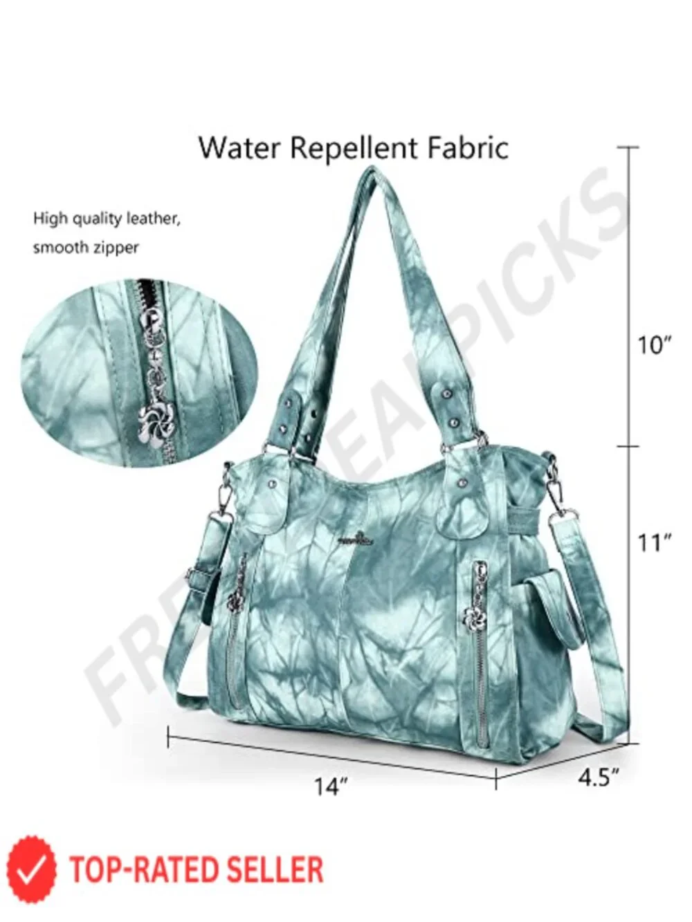 Womens Vegan Leather Hobo Handbag Tote Shoulder Bag with Pockets